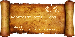 Kosztolánczi Ilona névjegykártya