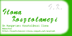 ilona kosztolanczi business card